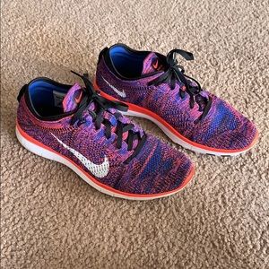 Coral & Royal Blue Nike Free TR 5.0 FlyNit Shoes